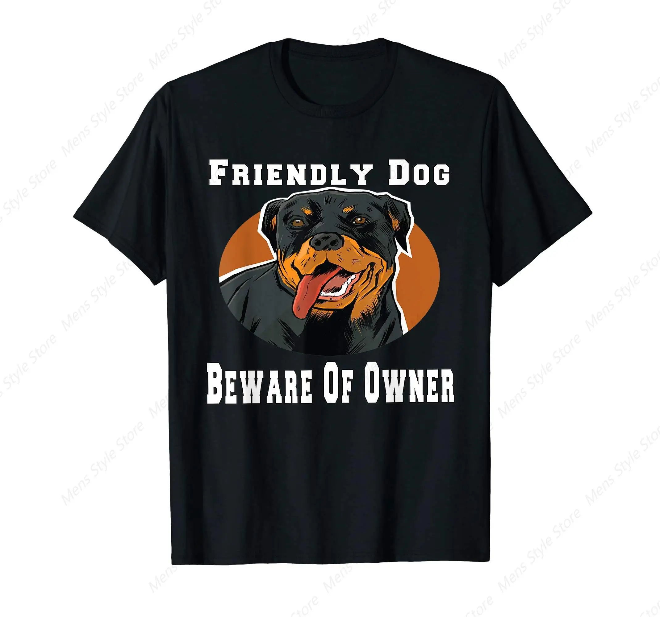 Friendly Dog Beware Of Owner Rottweiler Dog Owner Gift T-Shirt