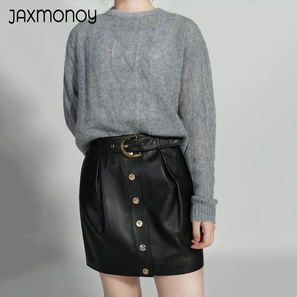 Jaxmonoy Women's Cashmere Sweater Coat Ladies Fall Fashion Twist Knit Tops Spring High Quality O-Neck Pullovers 2024 New Arrival