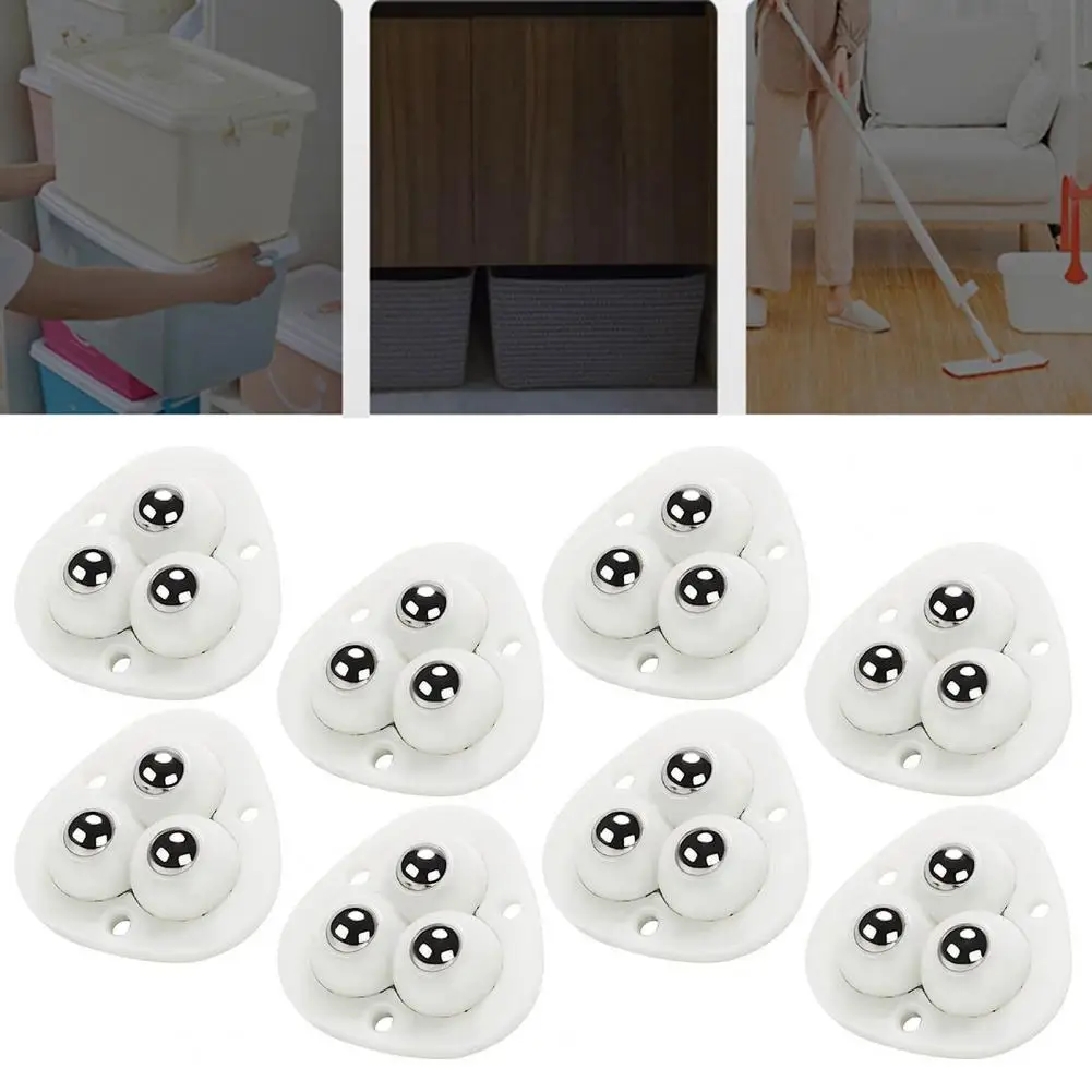 8Pcs Caster Wheel Easy Glide Self Adhesive 360 Degree Rotation Effortlessly Move Appliance Mini Wheels