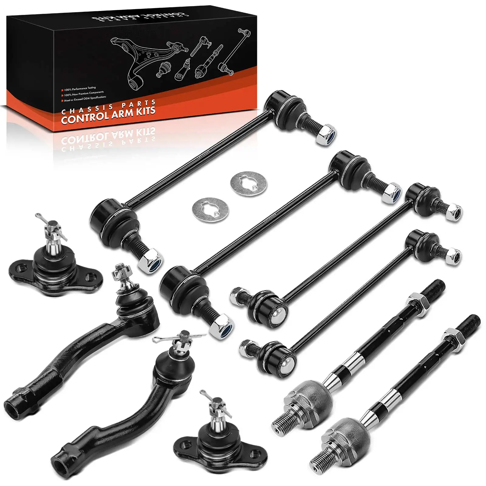 Frankberg 10-teilig Querlenker Satz Vorderachse für Hyundai Tucson JM KIA Sportage JE KM 2004-2010 ES800036 ES800056 K500012