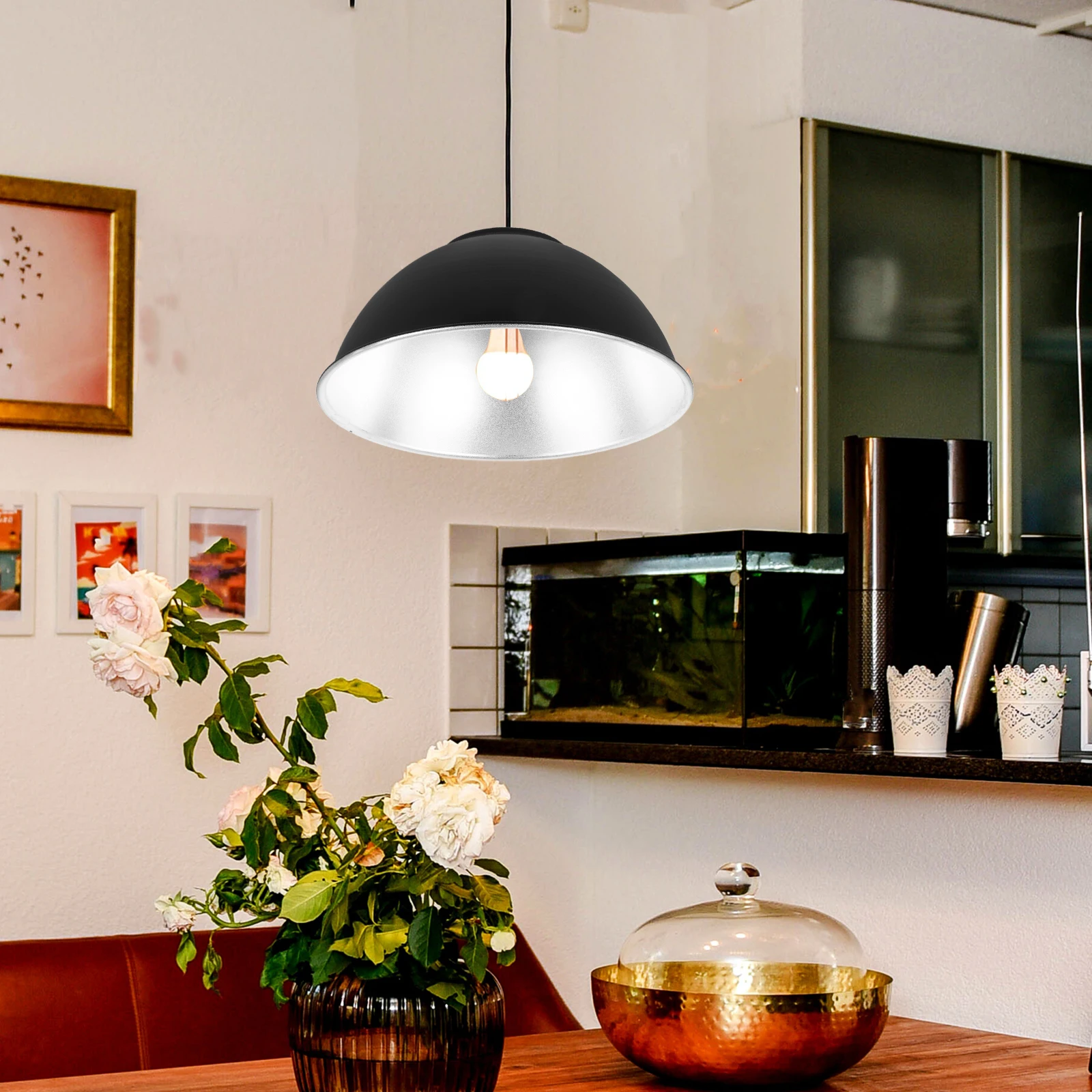 

Pendant Lamp Shade Large Decorative Cover Vintage Metal Lampshade Hanging Replacement Bedroom Living Room Study Lighting