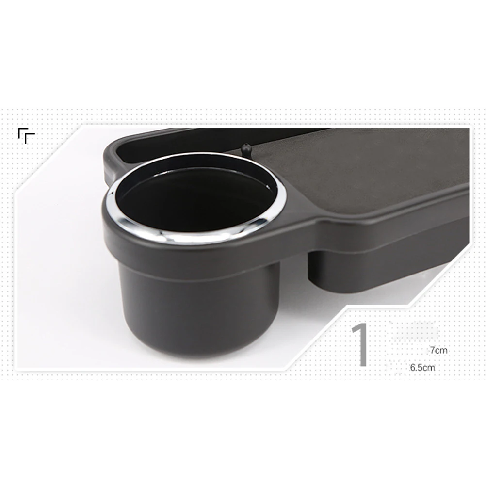 

Car Snack Storage Bag Black 500Ml Capacity Cup Drink Holder For Coin Paper Organizer Travel Desk Folding Table Rear Seat Mount