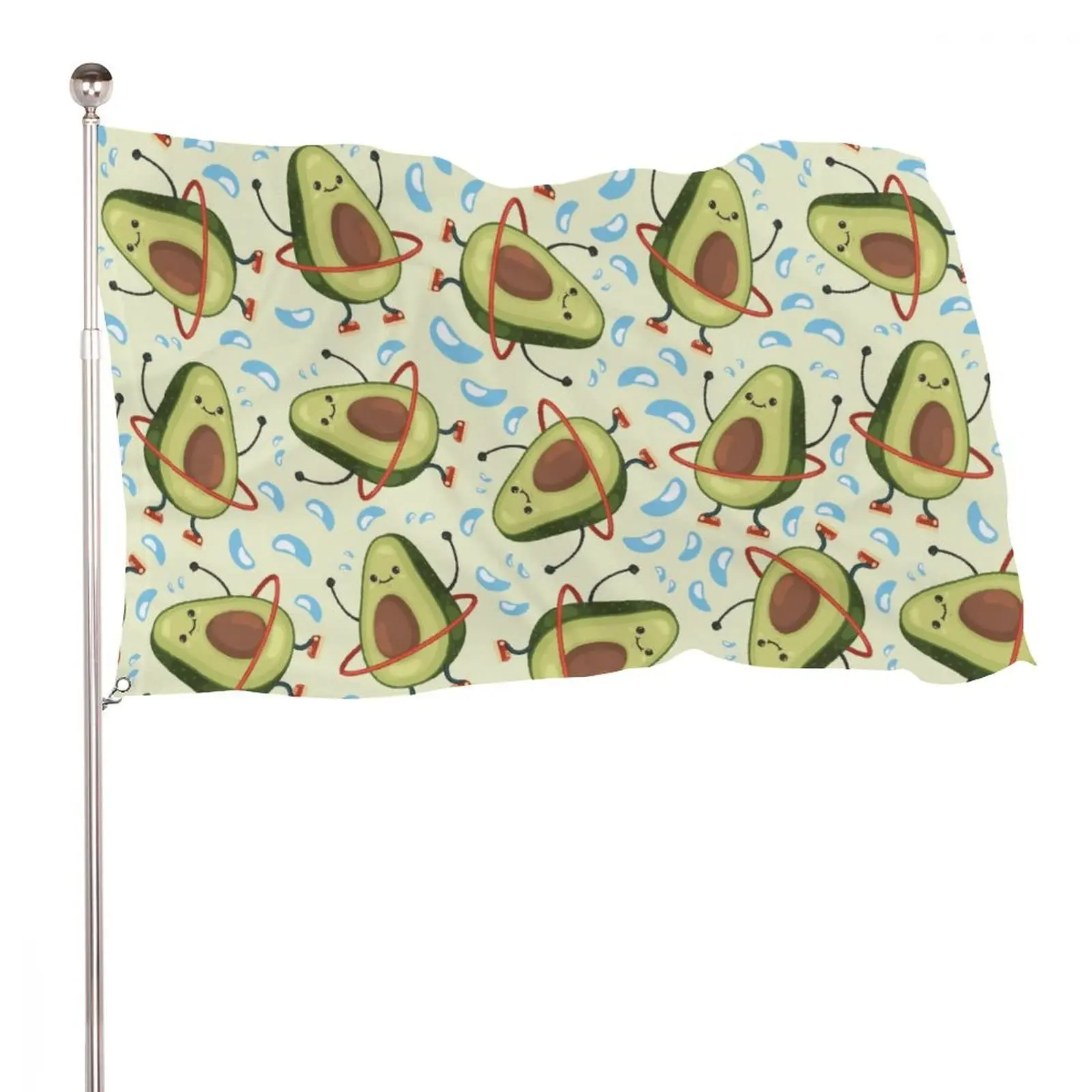 Tropical Fruit Avocado Flag Palm Leaves Garden Flags Double Stitched Banner with Grommets for Home Outdoor Yard Festival Decor