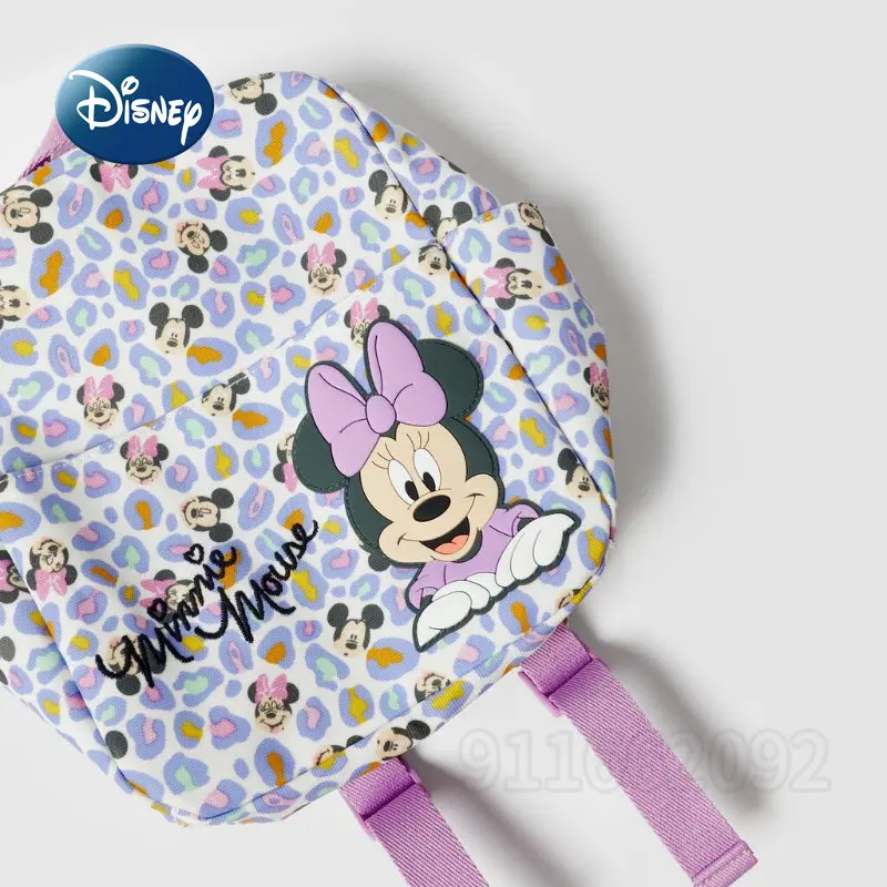 Disney Minnie\'s New Children\'s Backpack Cartoon Cute Girls\' School Bag Luxury Brand Fashion Casual Girls\' Mini Travel Backpack