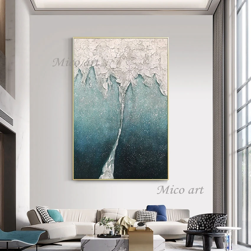 

Abstract Frameless Canvas Art Picture Palette Knife Oil Paintings Artwork Thick Acrylic Textured Wall Decor For Living Room