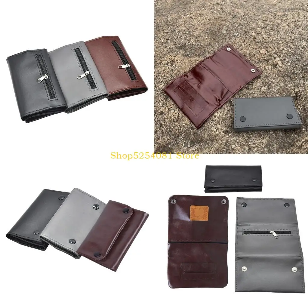AXYC Portable Artificial Leather for Case Rolling Pipe Storage Bag with Zipper Cigarette Herb Smoking Paper Wal