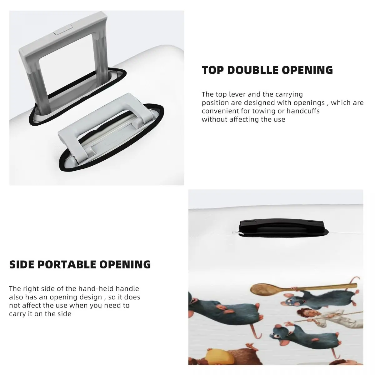 Capa de bagagem personalizada do filme Ratatouille, capa protetora engraçada para mala, terno para 18-32 polegadas