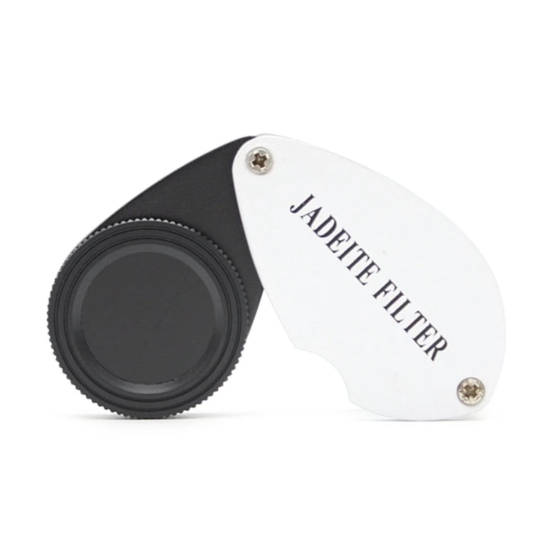 Foldable Jewelry Identification Tools Jadeite Filter with 4cm Lens for Gem Emeralds Metal Body Pocket Size