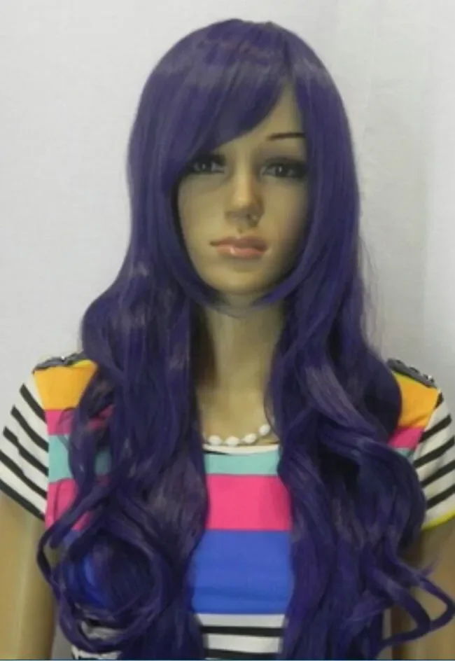 

WIG free shipping hot sell Fashion Long Anime Wigs purple Cosplay Wigs Womens Hair