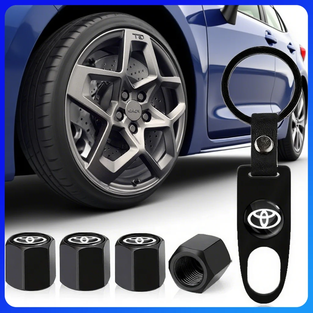 4 قطعة سيارة الإطارات صمام ينبع غطاء الهواء الجذعية يغطي المفاتيح اكسسوارات لتويوتا أفالون ميرا أفينسيس برادو هايلكس VVT-I 4WD كورولا