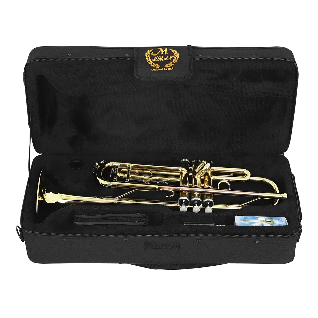 Factory wholesale gold paint professional brass small phosphor copper Bb trumpet with large horn mouth