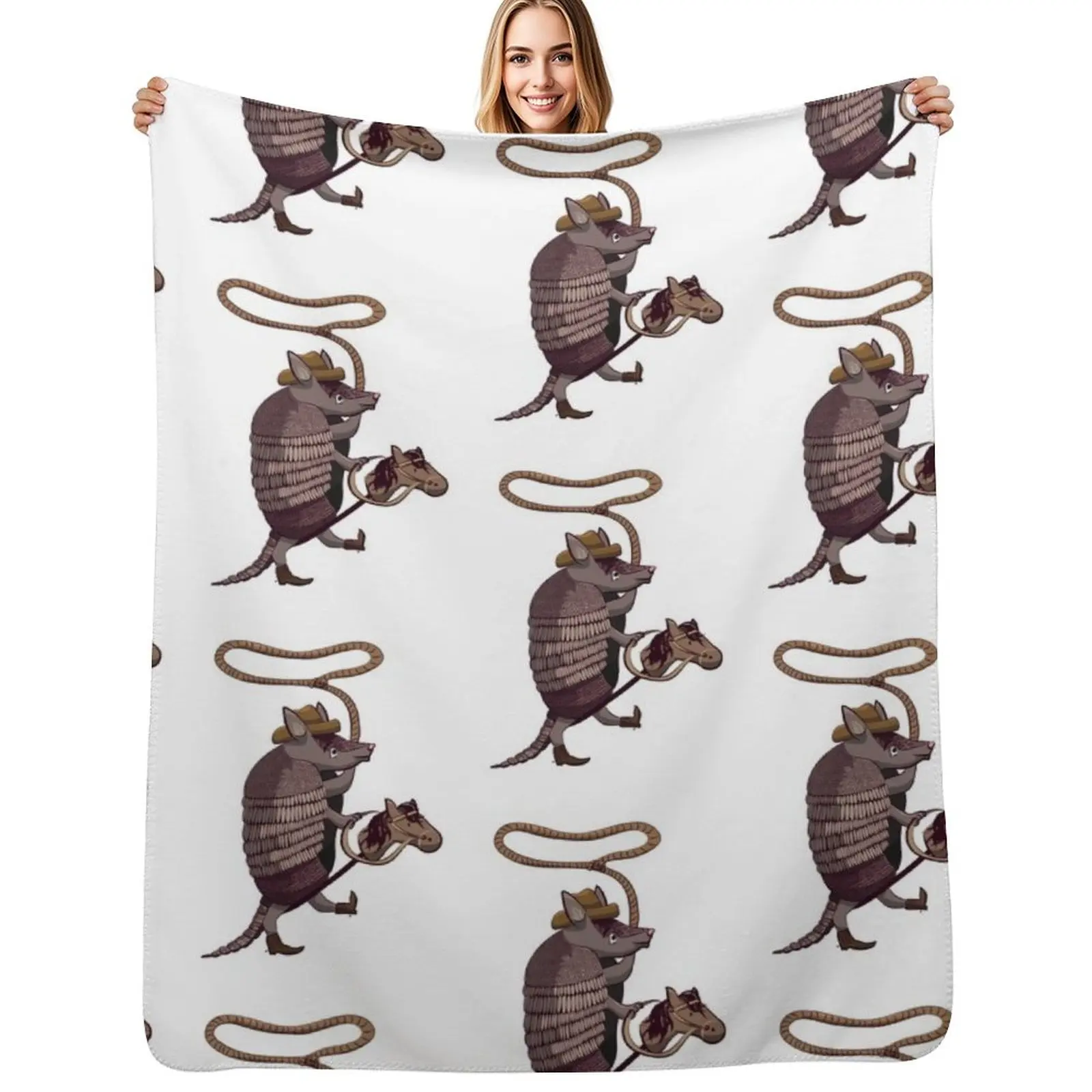

Armadillo Cowboy Throw Blanket Single sofa bed Loose Large Blankets