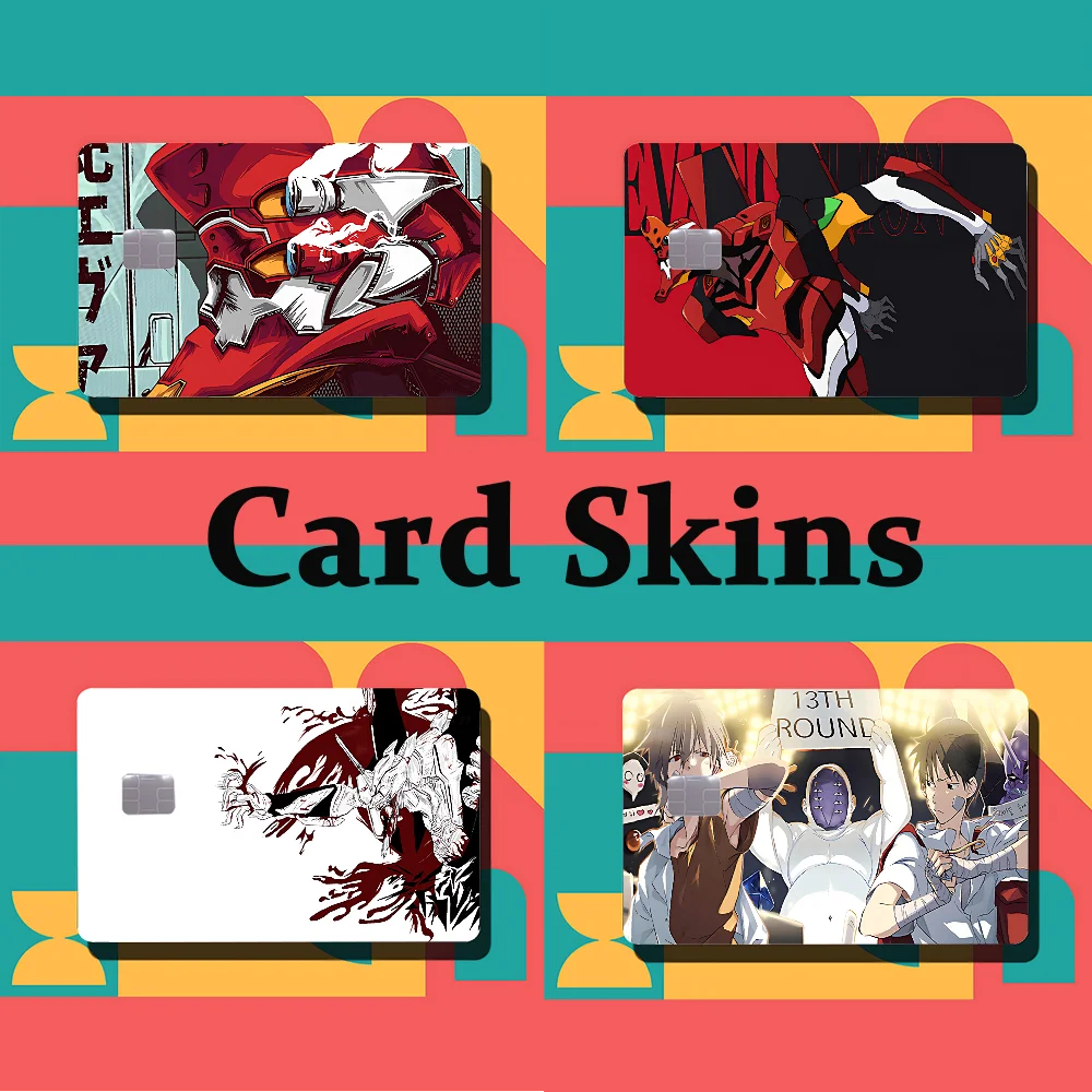 Gaming Anime E-evangelionS Stickers Cartoon Decorative Small Waterproof Chip 4PCS Card Sticker New Anti-Scratch