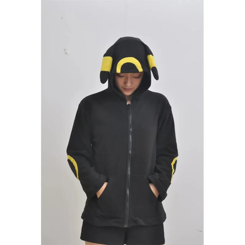 2025 nueva chaqueta de abrigo Umbreon negra para mujer, sudadera, disfraces de Cosplay Unisex, trajes con capucha de animales de peluche ★ ★ ★ hh