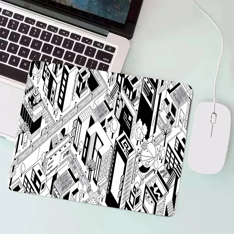 CIFBUY Small Size Anime PC Mouse Pad HD Print Cute Animal City Space Floral Abstract Geometric Pattern Non‑slip Desk Mouse Mat