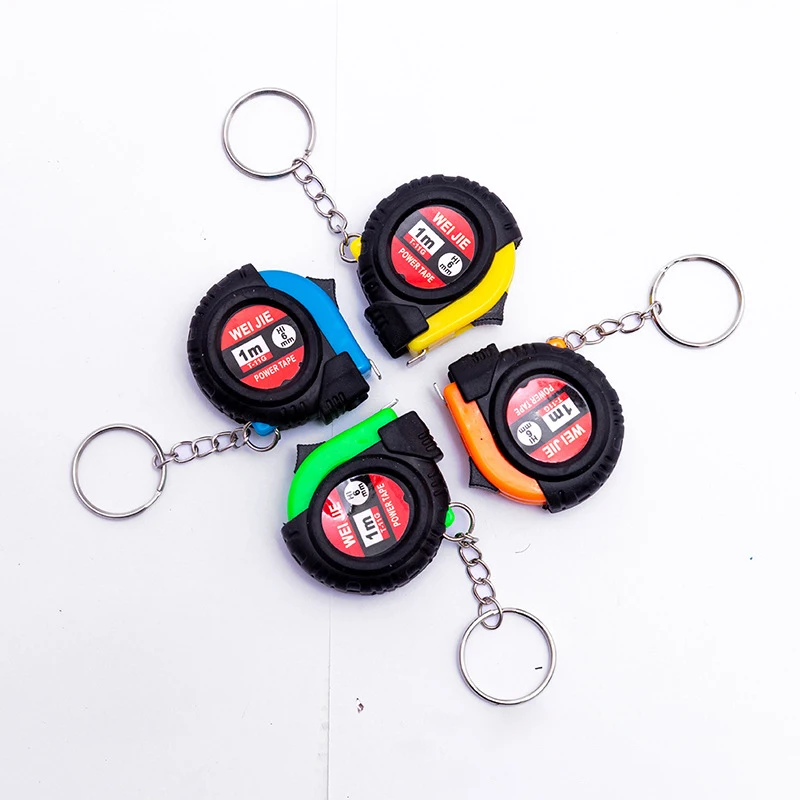 Car Key Rings Accessories Mini Pocket Ruler Tape Measure Keychain Retractable Size Metric 1m Men Bulk Clasp Sholesale 2024 New