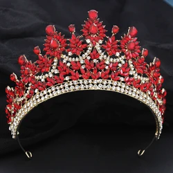 Luxury Big Diadem Rhinestone Crystal Tiaras for Bride Headdress Princess Wedding Crown Pageant Hair Jewelry Accessories