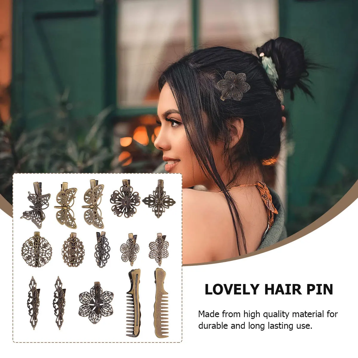 

15pcs Vintage Hair Clips For Women Girls Barrettes Durable Odorless Material Easy Grip Long Lasting Use Elegant Hair Pins Lovely