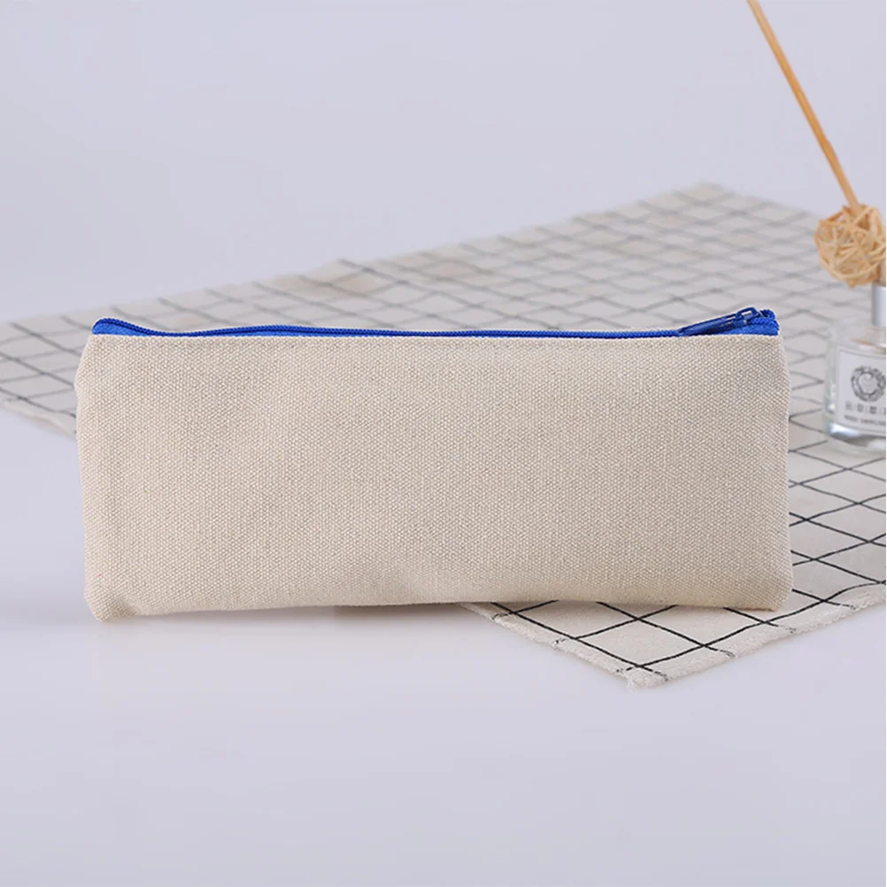 

10Pcs Zipper Pencil Case Canvas Large Capacity Pen Box Portable Travel Makeup Storage Bag School Office Organizer