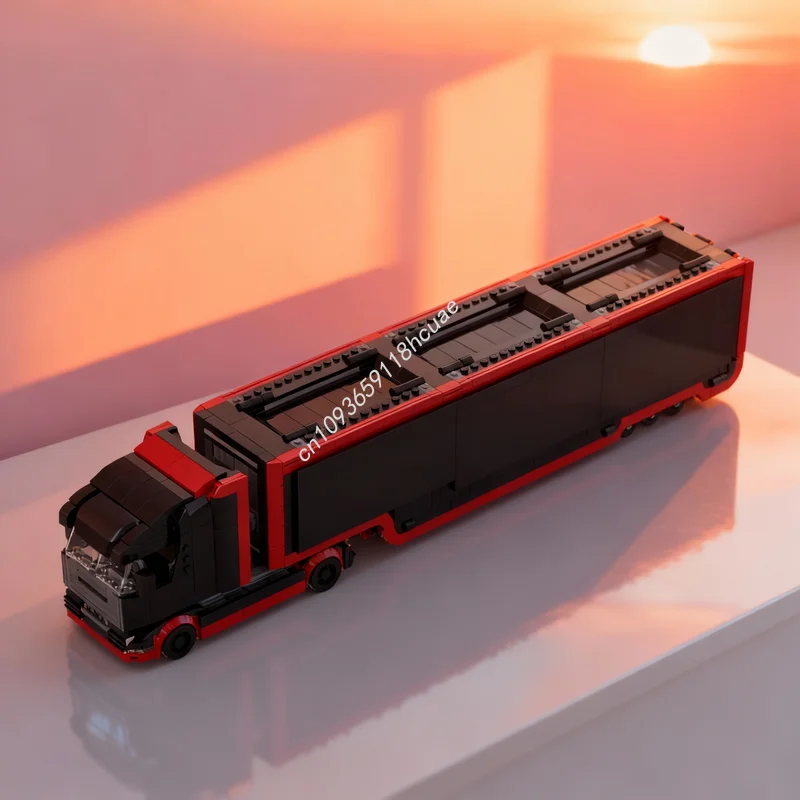 1542 قطعة من مكعبات البناء على شكل شاحنة مدينة الأبطال، هدايا عيد الميلاد، نموذج معماري قابل للتجميع، لعبة تعليمية إبداعية