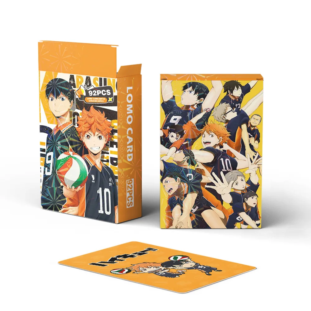 92Pcs Haikyuu!! Anime Double Sided Lomo Cards with Stickers Set - HD Character Printing Photo Cards Fans Collection Gift image 3