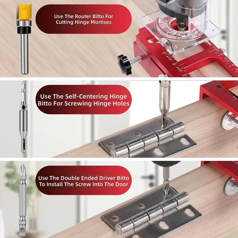 Aluminum Door Hinges Mounting Kit Opening Positioner Adjustable Heavy Duty Hardware for Interior Exterior Wooden Metal Doors