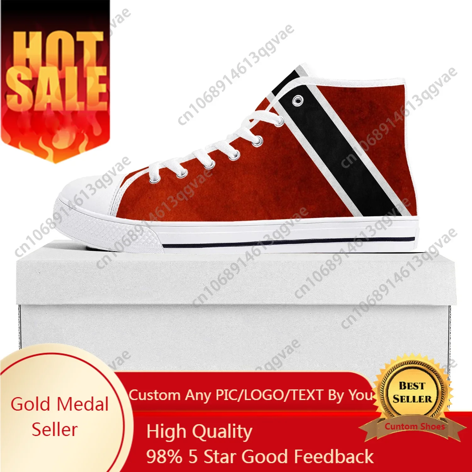 

Trinidad and Tobago Flag High Top High Quality Sneakers Mens Womens Teenager Canvas Sneaker Casual Couple Shoes Custom Shoe