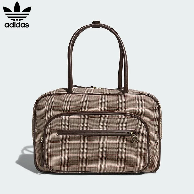 Adidas Unisex Maillard Plaid Shoulder Bag Multi-Pocket Classic Practical Fitness Sports Crossbody Bag IA6118