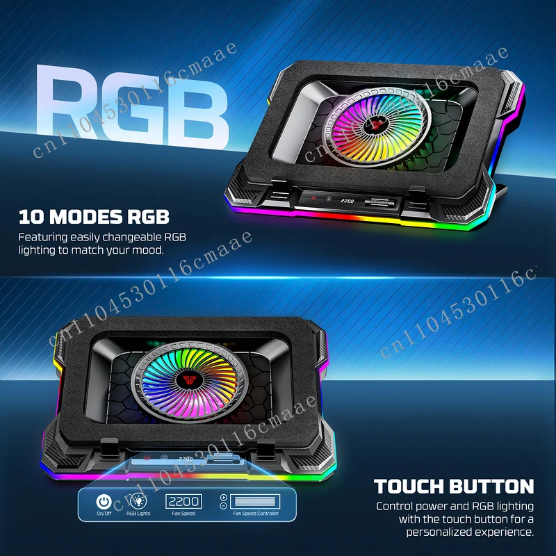 Fantech NC22 Luzes Estéticas Notebook Cooler Suporte para Notebook com USB Suporte para Laptop de Altura Ajustável com Ventilador de Refrigeração