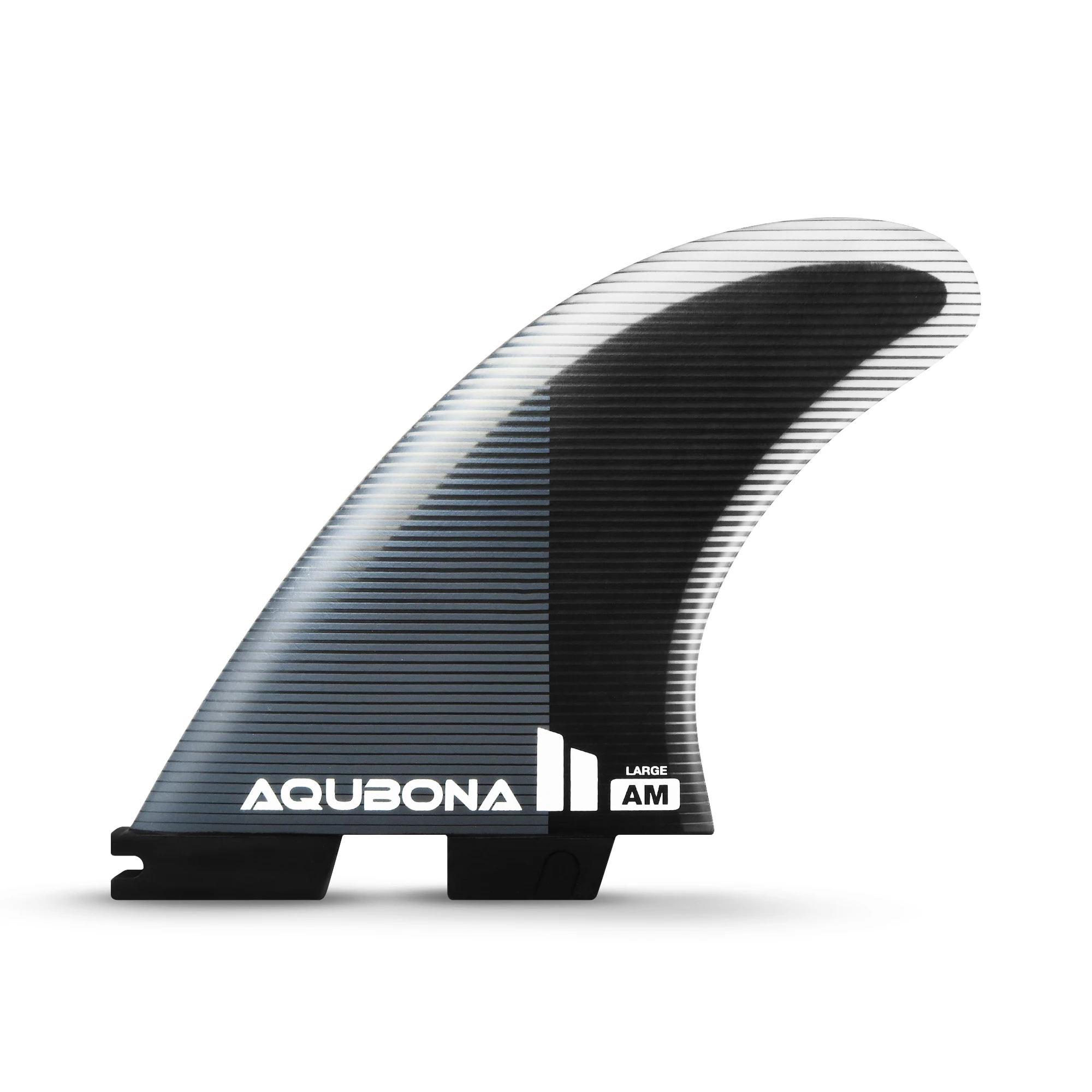 AQUBONA Twin Tab Thruster 3 Fins for Surfing - Honeycomb Fiberglass M/L Sizes Black Surfboard Fin with Screws and Fin Key