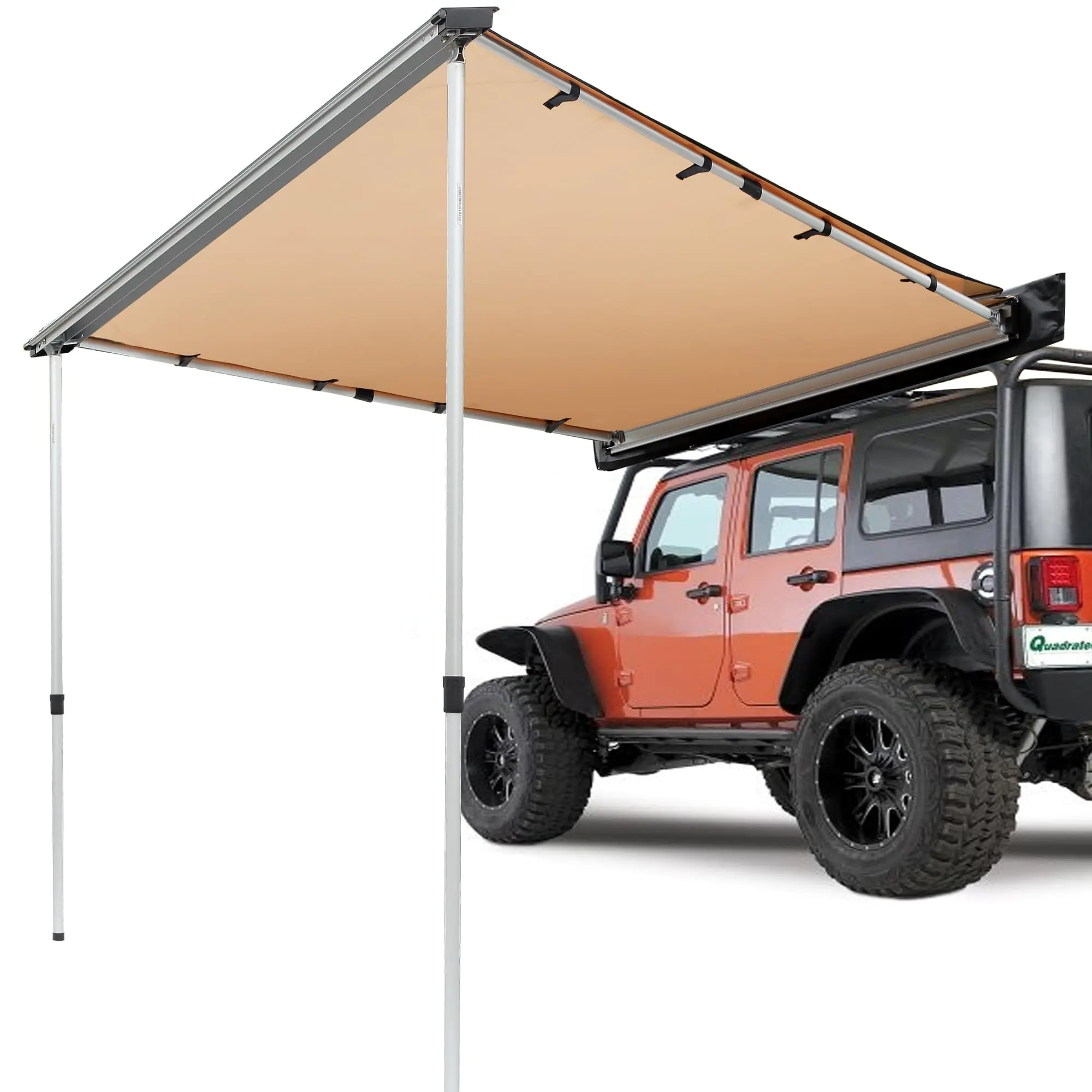Vehicle Awning 4.6'x6.6' Roof Rack Pull-Out Sun Shade UV50+ PU3000mm, Retractable Weatherproof 4x4 Side Awning for SUV