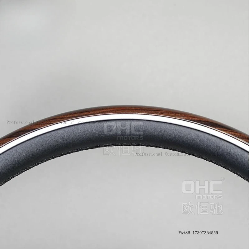 Suitable for 2014-2020 Land Rover Range Rover Sport models, high-end peach wood flat-leather car steering wheel modification