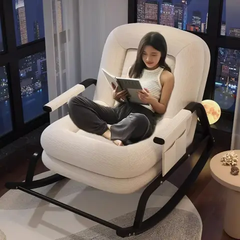 성인을 위한 편안한 스윙 의자는 집에서 잠을 잘 수 있습니다. 싱글 게으른 사람을 위한 크림 스타일 라운지 의자 개집 흔들의자