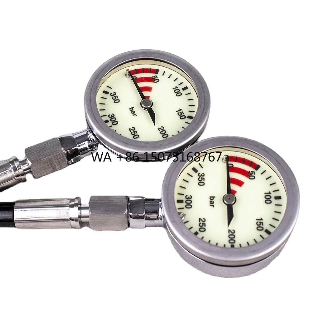 SPG Scuba Pressure Gauge Technical Diving SS Material 300bar 4500psi