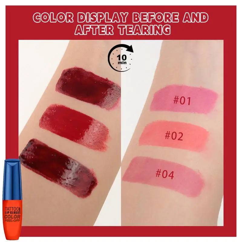 Peel Off Lipstick Peel Off Lip Liner Stain Set Matte tear off Lipstick Quick Drying Lip Stain Kit Lip Makeup dla kobiet