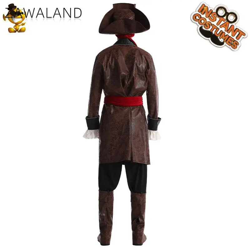 Zawaland-Cosplay Halloween Pirata Traje Masculino, Roupas de Carnaval, Festas, Terno Streetwear, Roupas de Palco, Moda