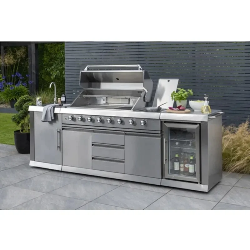Outdoor Kitchen Modular BBQ Stainless Steel Rotary Gas BBQ BBQ Cabinets