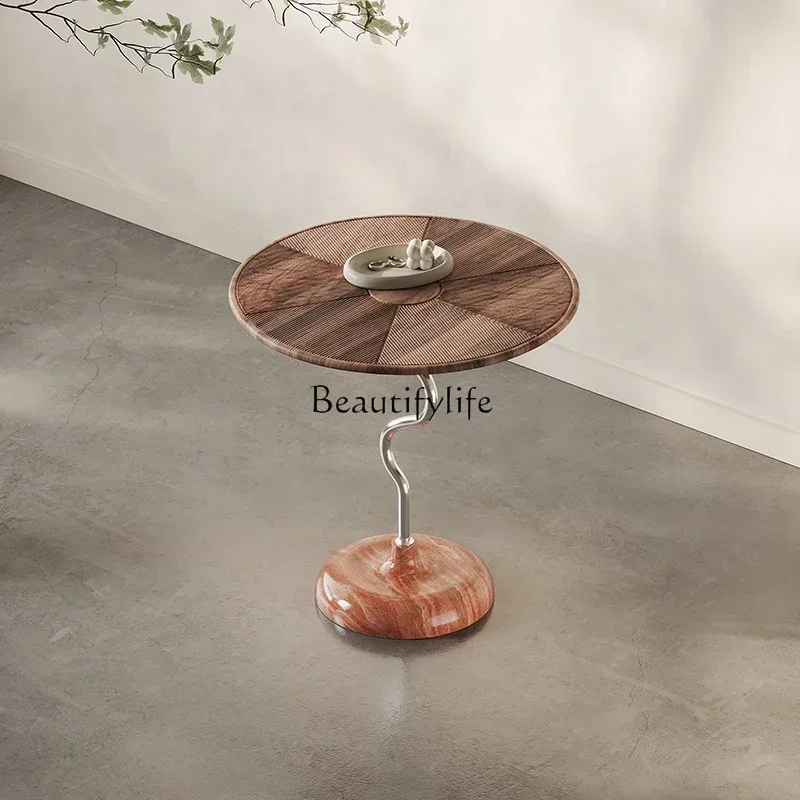 

LXItalian minimalist designer sofa side few living room home light luxury balcony small coffee table