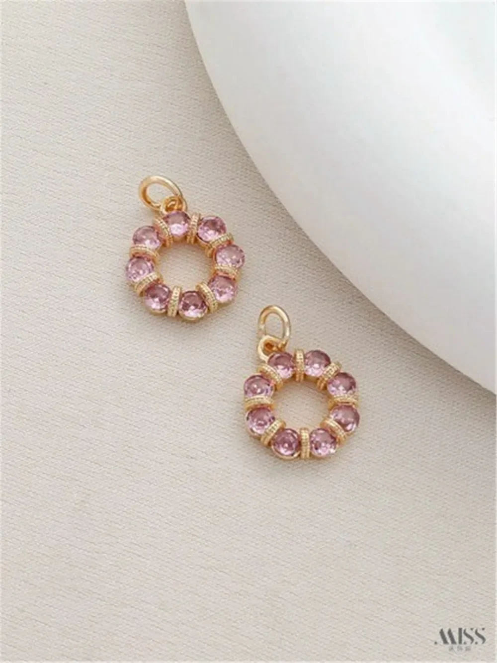 14K حقيبة الذهب مطعمة الزركون حلقة مغلقة إكليل حلقة سوار ذاتي الصنع قلادة أقراط الأذن شنقا مجوهرات اكسسوارات