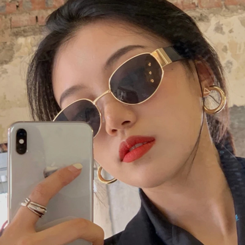 Popular Fashion Small Rectangle Women Luxury Sunglasses Brand Designer Vintage Punk Men Sun Glasses Shades UV400