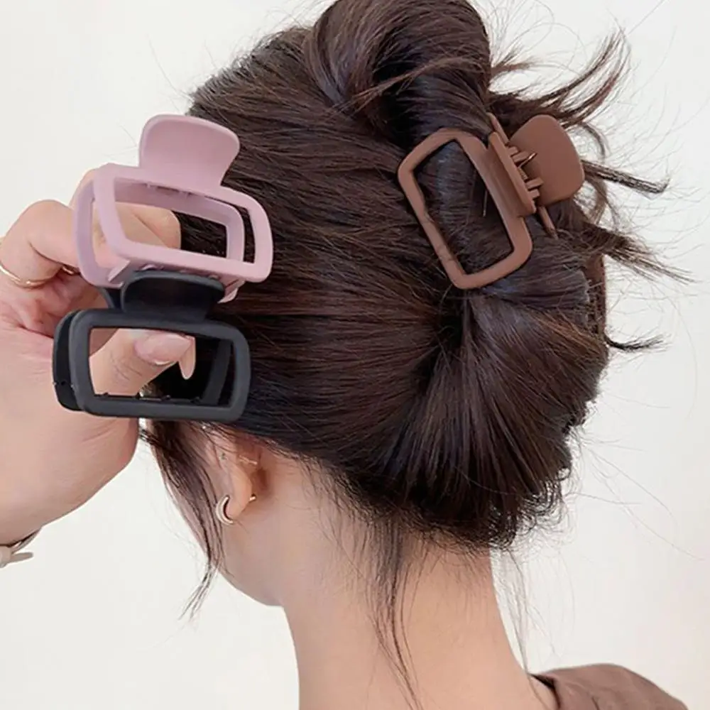 Small Hair Claw Clips Women Girls 5.2cm Square High Ponytail Clip Clamp Korean Simple Matte Non Slip Hair Styling Accessories