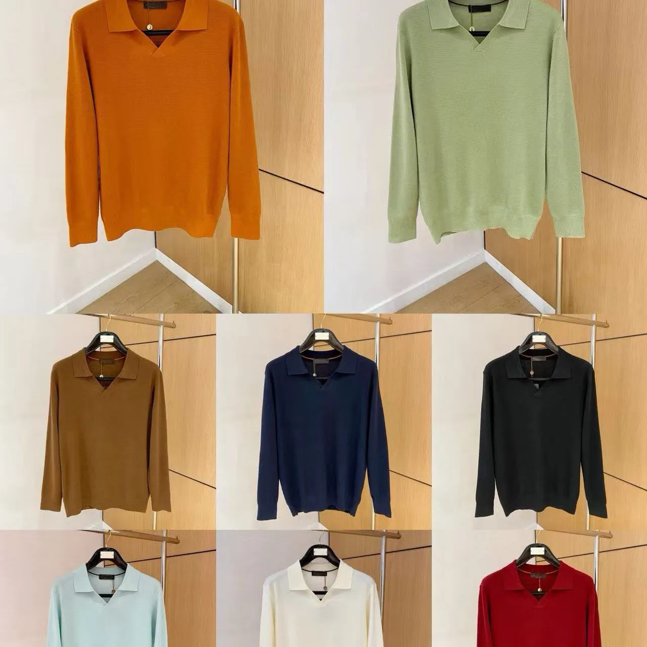 

Italian LP autumn and winter new fashion old money style knitted long-sleeved men's business casual lapel POLO shirt