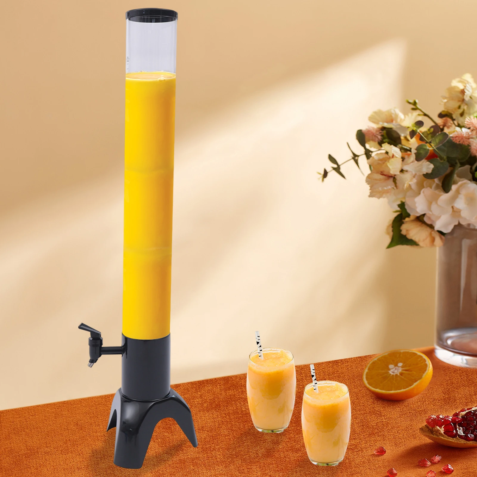 

Диспенсер для пивных башен объемом 3 л с трубкой для льда, прозрачный и черный диспенсер для спиртных напитков для вечеринок, баров, домашнего использования — емкость 100 унций, высота 32,28 дюйма