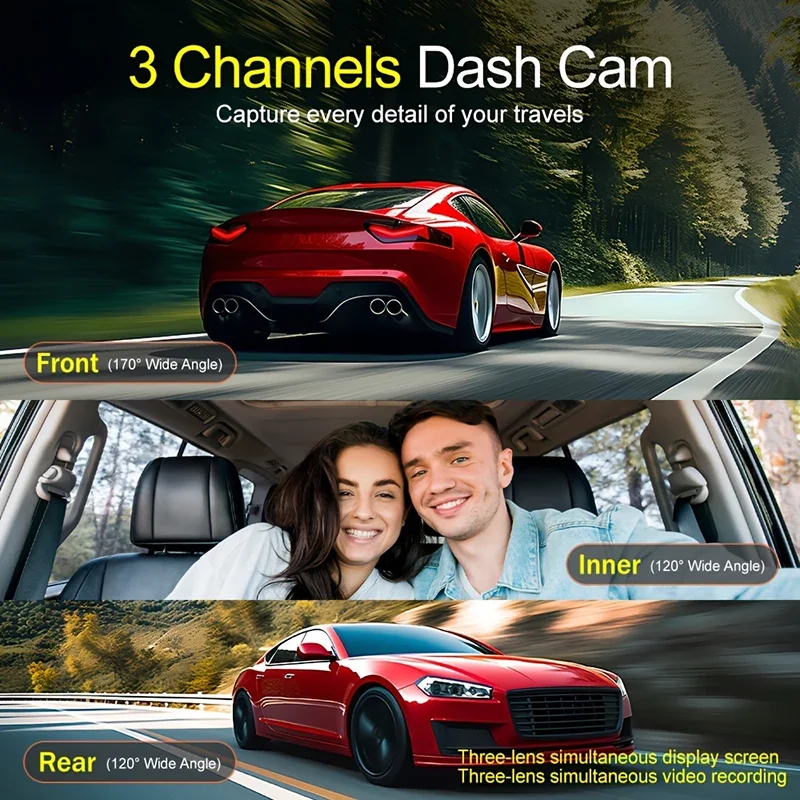 NEW 1080P HD 2/3Camera Dash Cam For Car Camera WIFI Video Recorder Car DVR Front Rear View Camera Night Vision Car Accessories