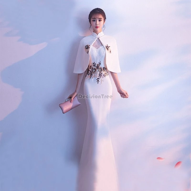 2025 lady banquet evening qipao dress chinese style fairy temperament slim cheongsam gentle graceful fishtail ceremonial dress