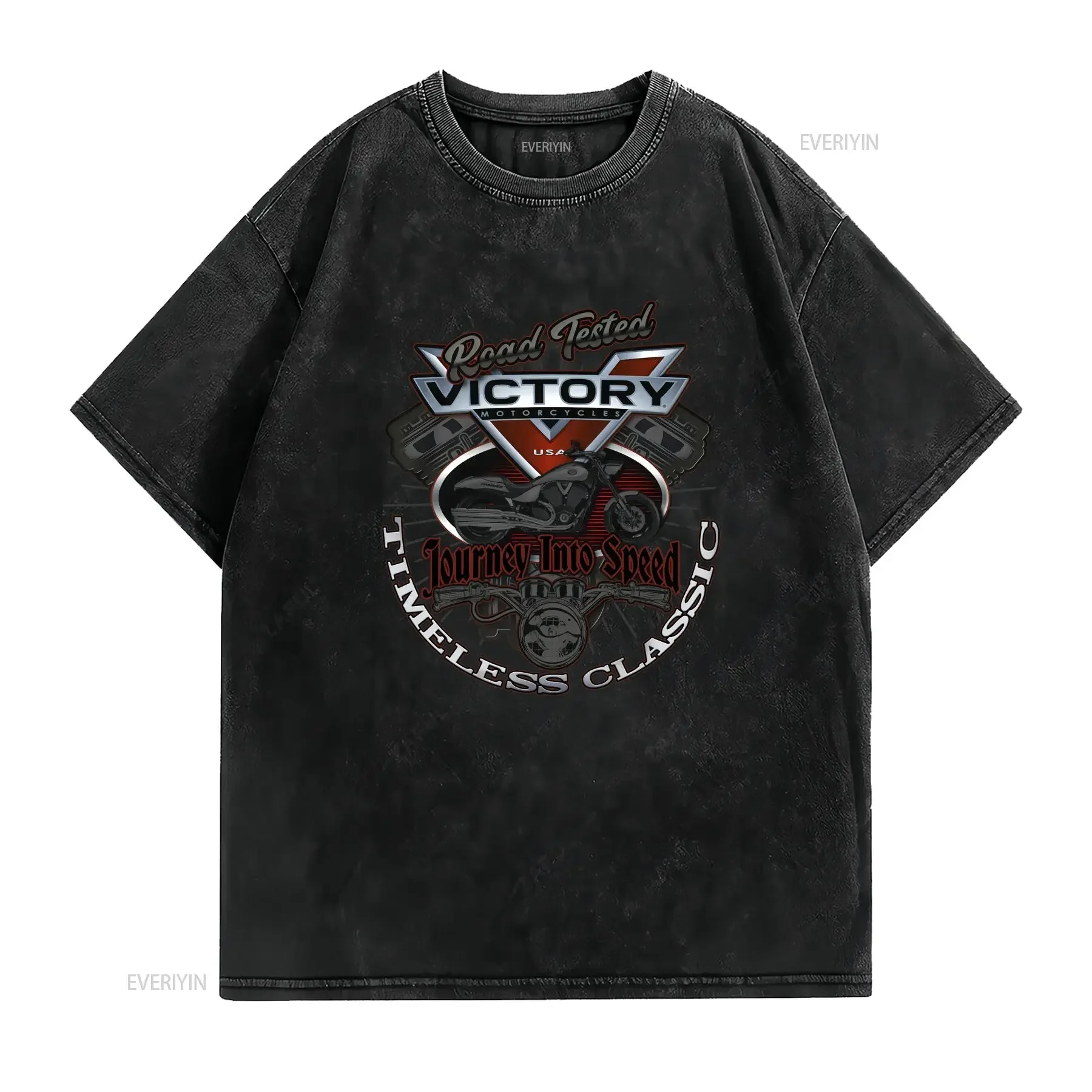 Victory Motorcycles Softstyle T Shirt vintage Washed Stylish graphic homme Breathable Top For Everyday Wear Slightly Soft image 2