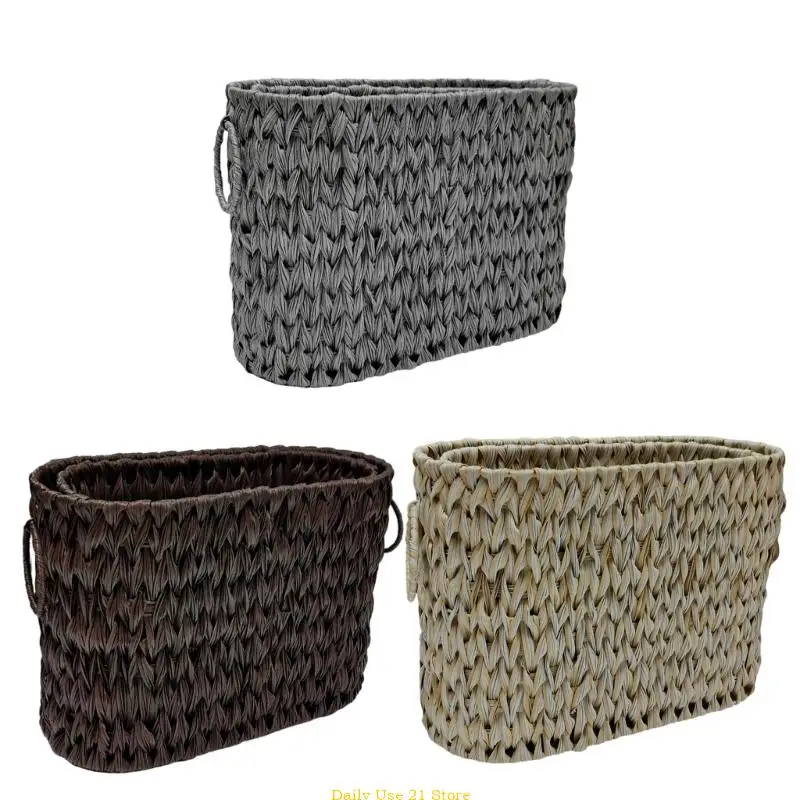 

Multipurpose Wicker Toilet Paper Holder with Lid Decorative Elegant Basket for Bathroom Home or Closet Storage Solution