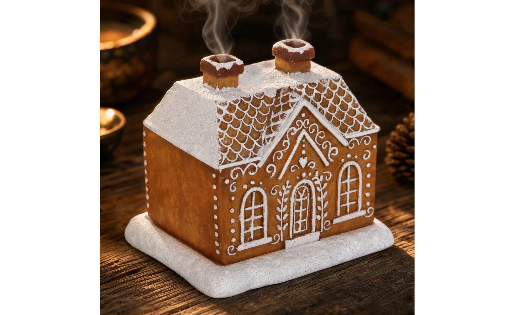 Gingerbread House Incense Cone Burner Holiday Gingerbread House Candle Holder Ornament Resin Cone Holder Christmas Gingerbread House Incense Cone Burner Holiday Gingerbread House Candle Holder Ornament Resin Cone Holder Christmas