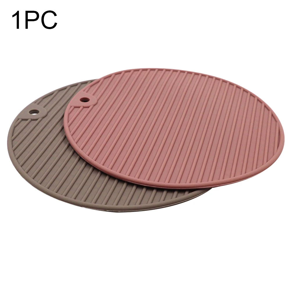 Circular Silicone Striped Heat Insulation Pad for Hot Pot Round Non Slip Kitchen Tableware Mat Table Decoration Coaster Placemat