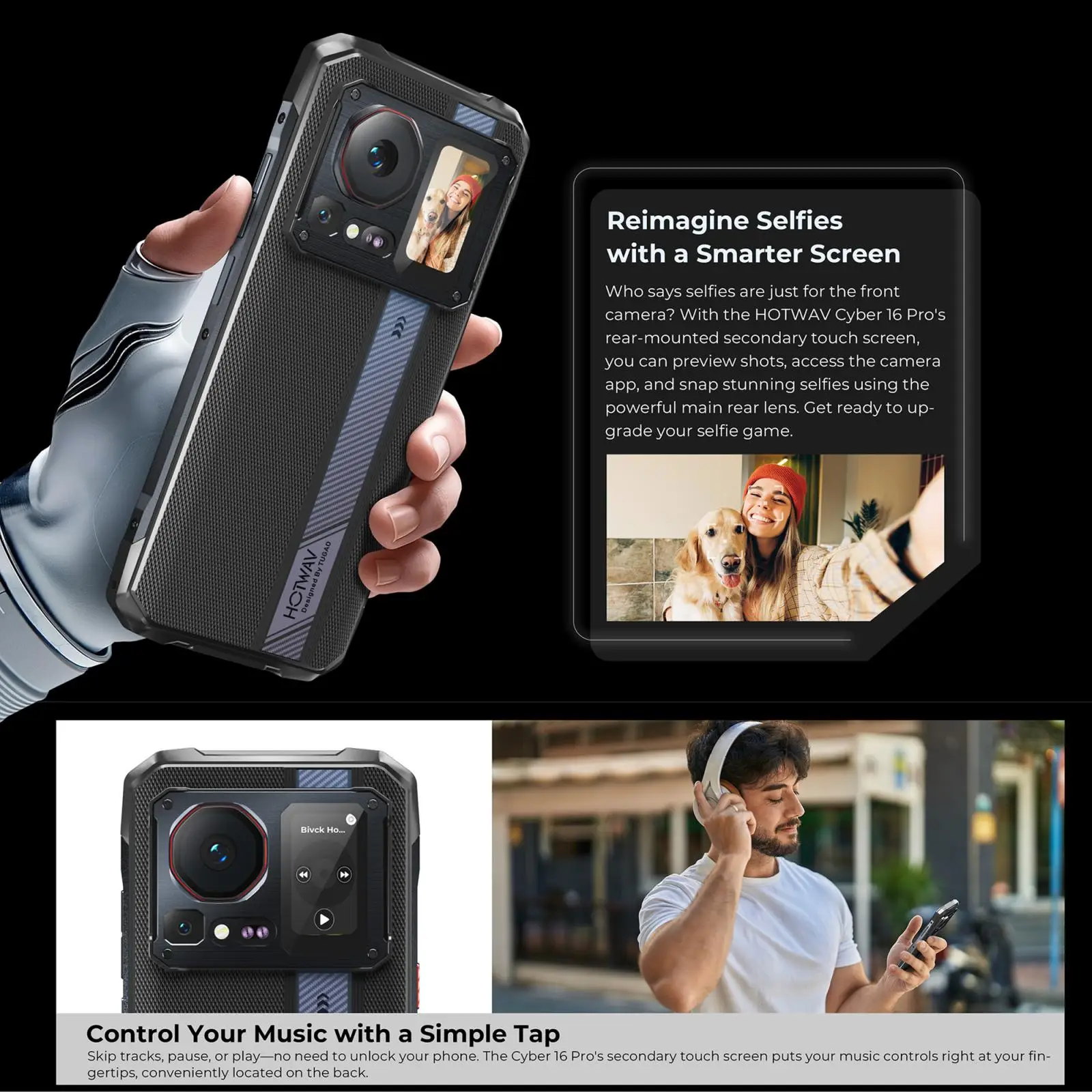 HOTWAV Cyber 16 Pro Rugged Phone 8GB+512GB 6.6 inch Android 15 MediaTek MT6789H Helio G100 108MP Octa Core 4G NFC Smartphone